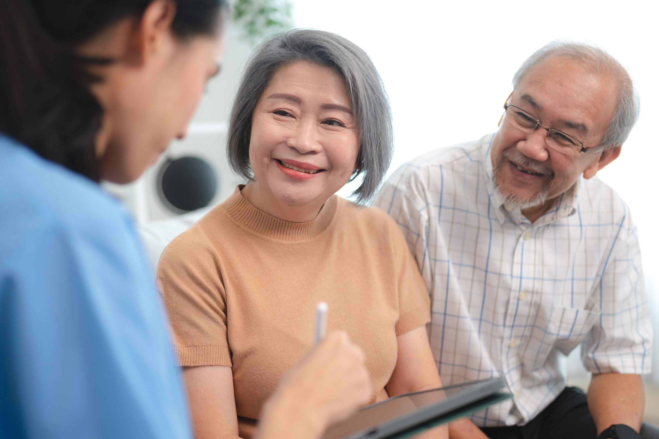 health insurance of retired assistance concept, woman nurse or doctor help support senior patient